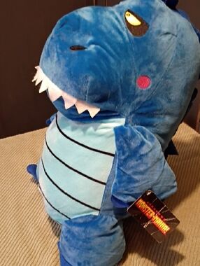 Blue Plush Dinosaur Kids Monster Mania Lil zilla